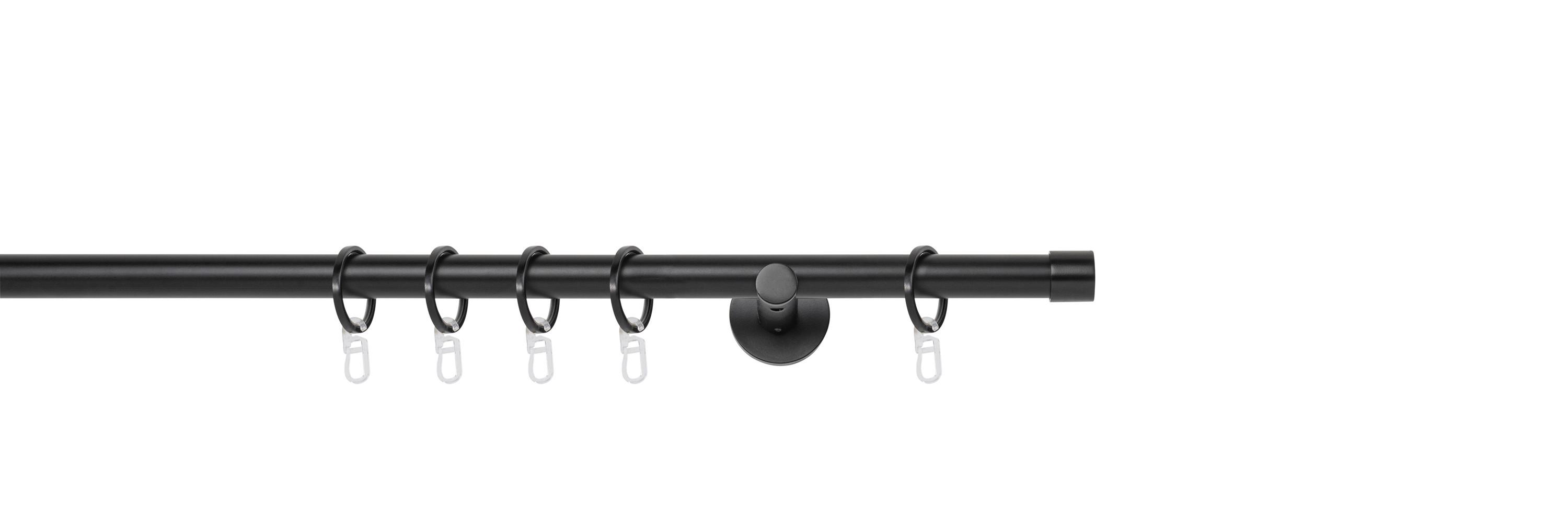 Rundstangengarnitur Schwarz L: 290 Cm - Schwarz, Basics, Metall (290cm)