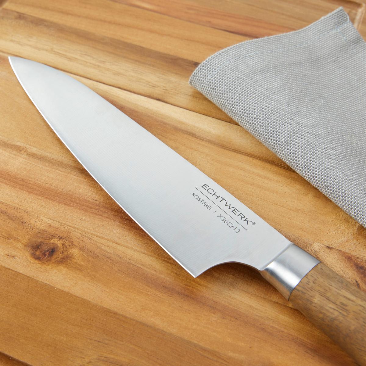 Messerblock Elija 2-Teilig B/H/T: ca. 35,8/41,5/3,5 cm - Braun, Trend, Holz/Metall (35,8/41,5/3,5cm) - Echtwerk