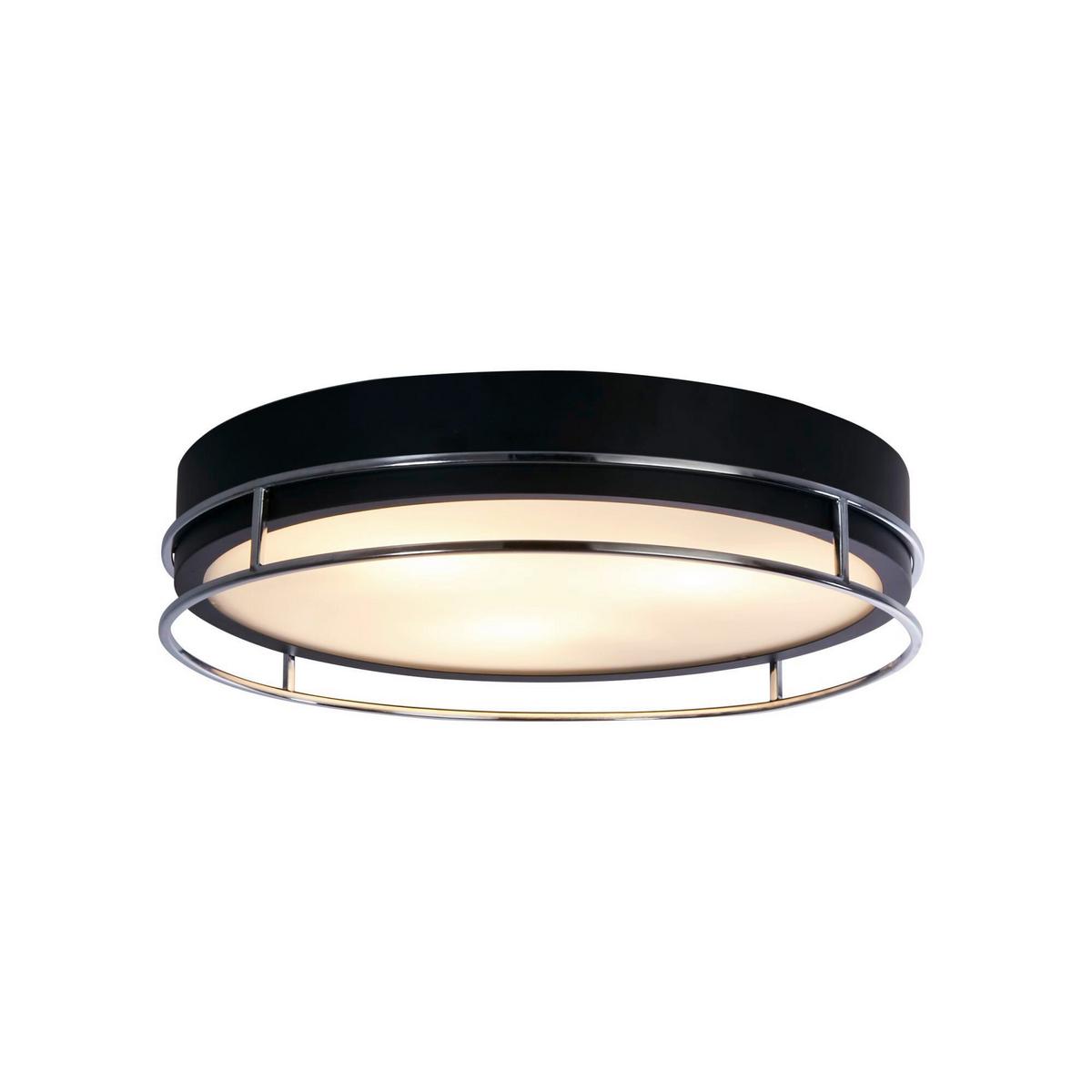 Deckenleuchte 62013-3cc - Schwarz, Design, Glas/Metall (40/9,5cm)