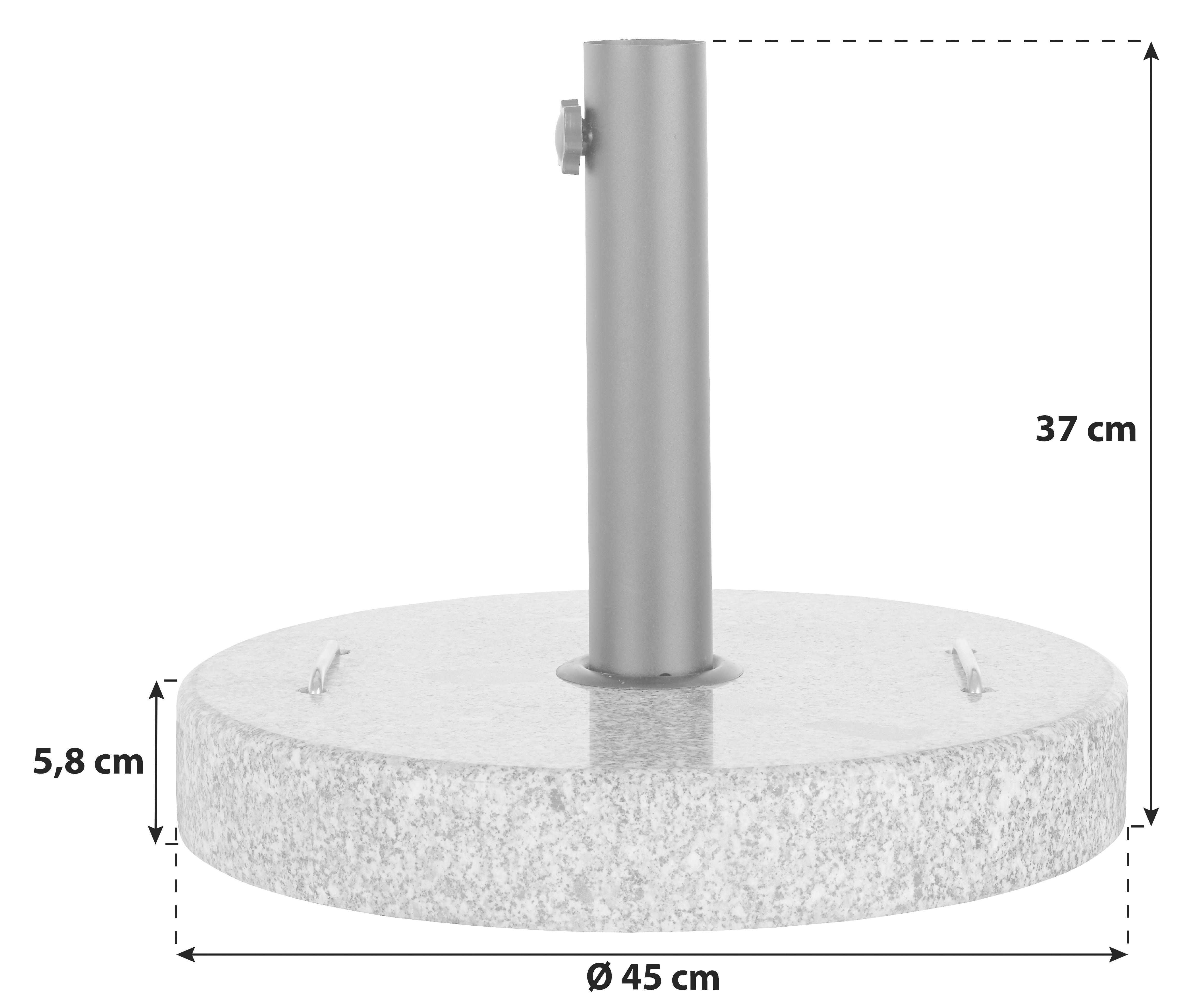Schirmständer Marmor für DM Bis 5,8 cm Sina - Schwarz/Grau, KONVENTIONELL, Stein/Metall (45/38,5/45cm) - Ondega
