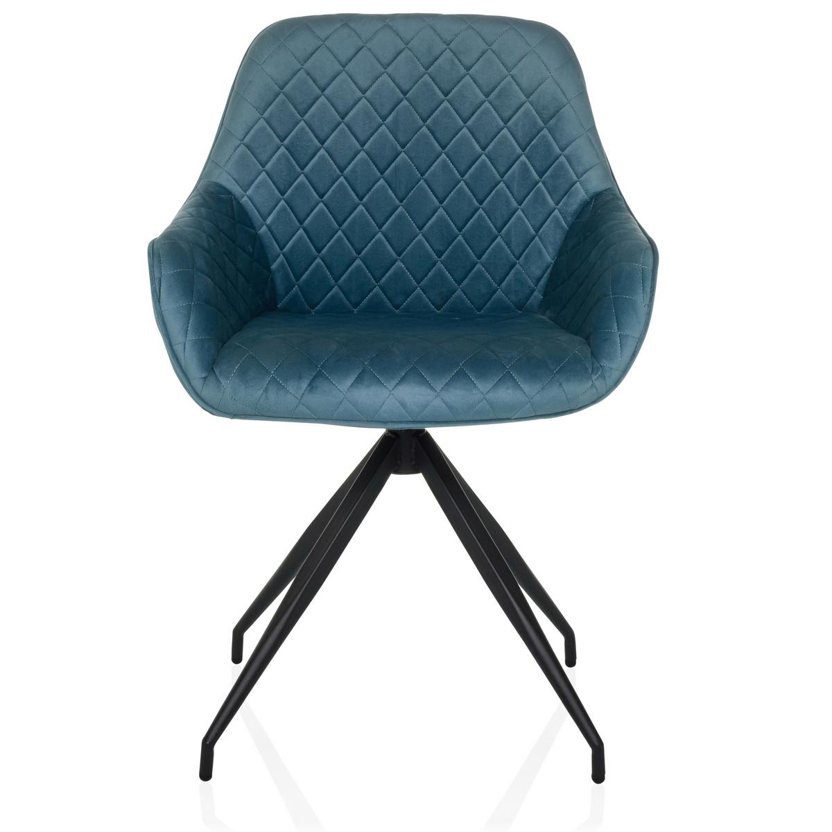 Armlehnstuhl Elverum Blaugrau B: 58 Cm - Blaugrau/Schwarz, MODERN, Textil/Metall (58/87/57cm) - MID.YOU