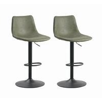 BARHOCKER-SET Glenn Grün B: 45cm - Schwarz/Grün, Basics, Textil/Metall (45/90/52cm) - MID.YOU