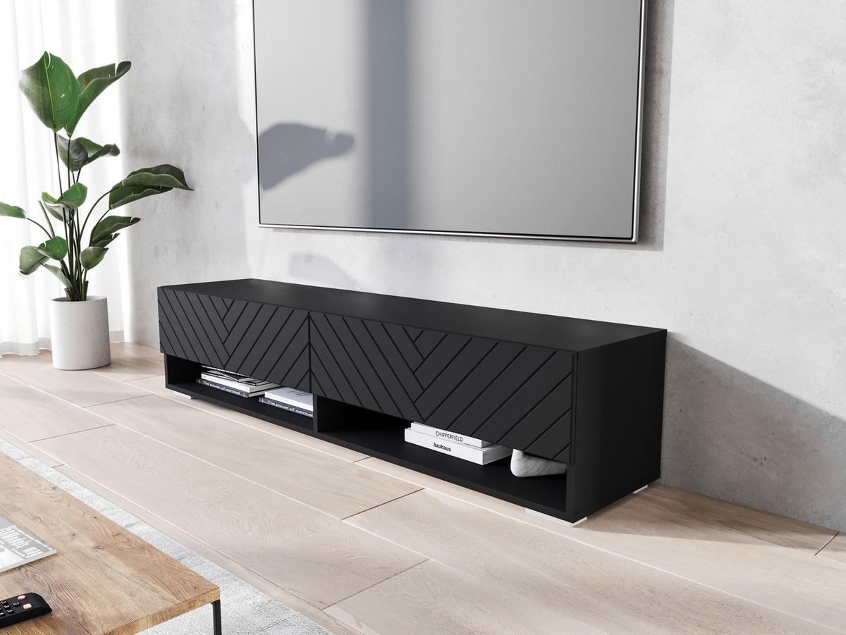 Nízká komoda LOWA 140cm - šedá/černá, Basics, kompozitní dřevo/plast (140/30/31cm) - P & B