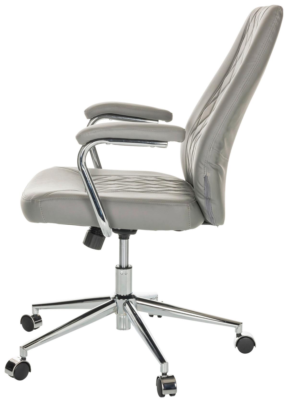 Drehstuhl Theo I - Schwarz/Grau, Basics, Leder/Kunststoff (68/96-103/68cm) - MID.YOU