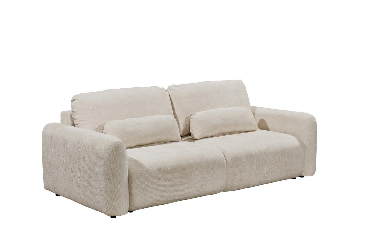 Schlafsofa Bubble 2 Perlmutt, B: 240cm - Perlmutt/Schwarz, MODERN, Textil (240/89/122cm) - MID.YOU