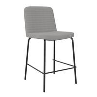 Barhocker Grau, B: 52 cm - Schwarz/Grau, Basics, Textil/Metall (52/88/47cm) - MID.YOU