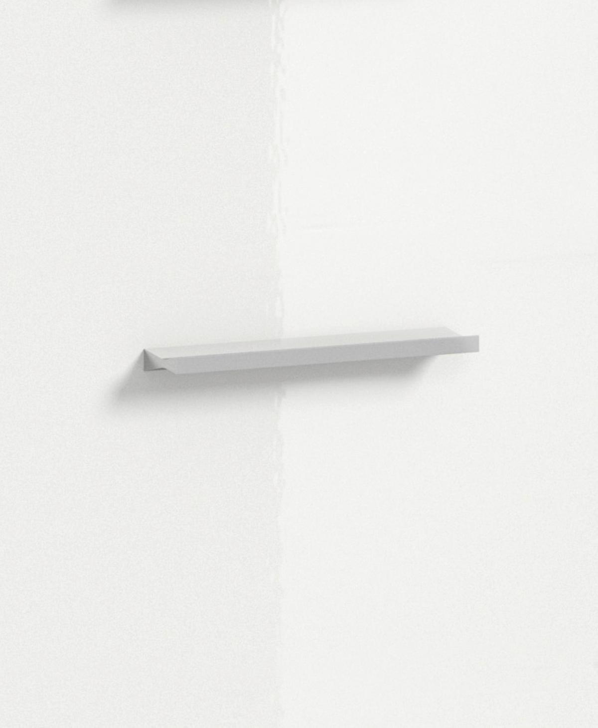 Waschbeckenunterschrank Scout Weiß Hg B: 60 cm - Weiß Hochglanz/Silberfarben, MODERN, Holzwerkstoff (60/56/34cm) - MID.YOU