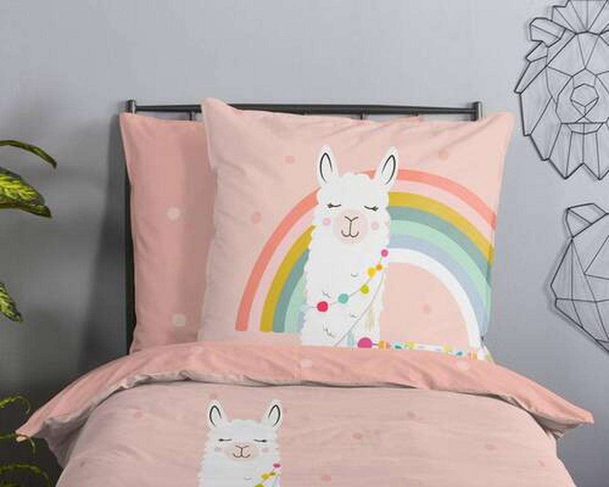 Jugendbettwäsche Lama Multicolor 135x200 Cm - Multicolor, Design, Textil (135/200cm)