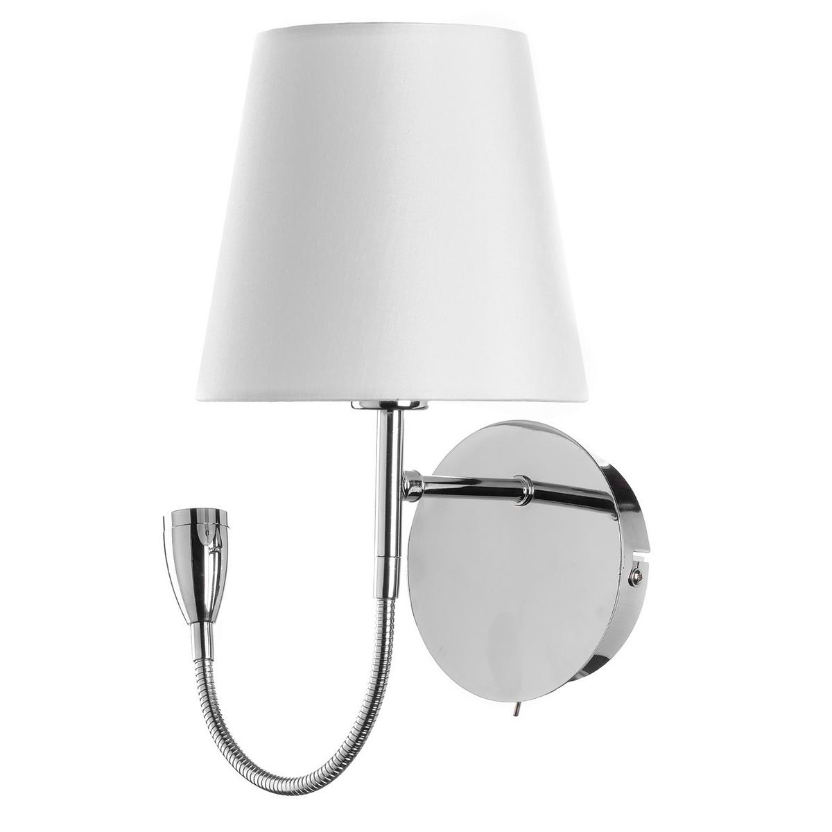 LED-Wandleuchte 4933/Apr - Chromfarben/Weiß, KONVENTIONELL, Textil/Metall (16/20/44cm)