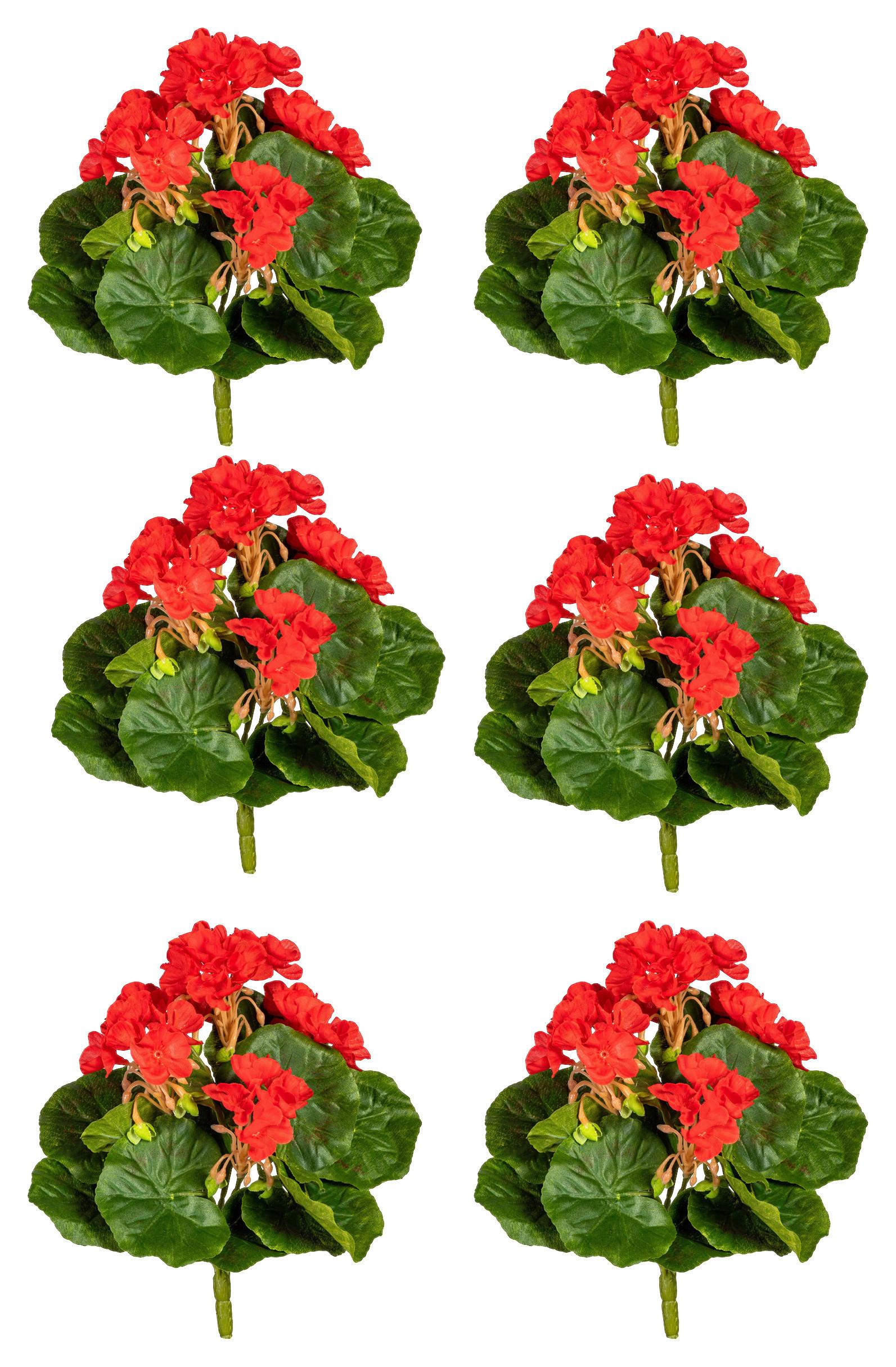 Kunstpflanze Blühpflanzen Rot/Grün, 24 cm - Rot/Grün, Design, Kunststoff (24cm) - P & B