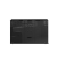 Komód Barcelona 130/80 Cm - grafitszürke, Basics, faalapú anyag/Üveg (130/80/41cm) - Livetastic