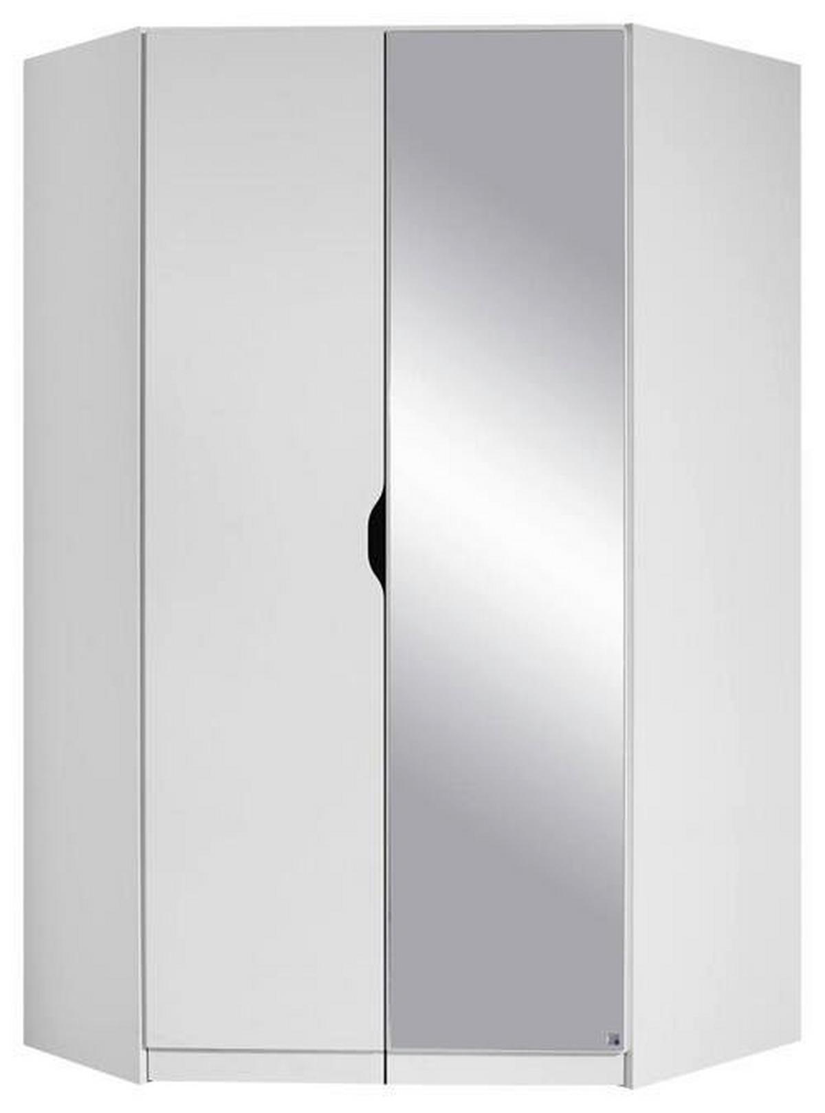 Eckschrank Mit Spiegel 117cm Freising, Weiß - Klar/Weiß, MODERN, Holzwerkstoff (117/197/104cm) - Rauch Möbel