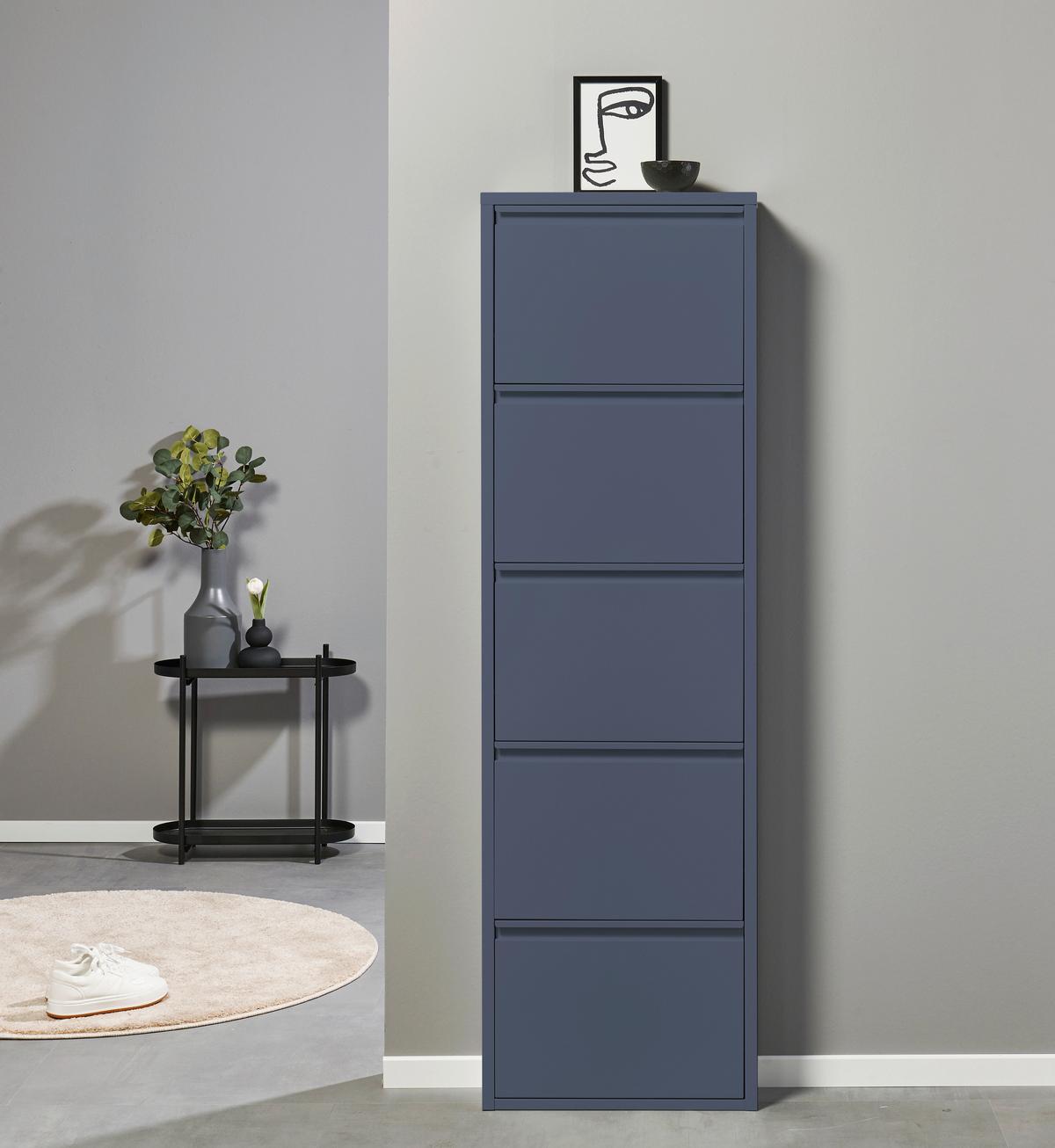 VÝKLOPNÁ SKRINKA NA TOPÁNKY BERT BLAU - modrá, Modern, kov (51/170/16cm) - Boxxx