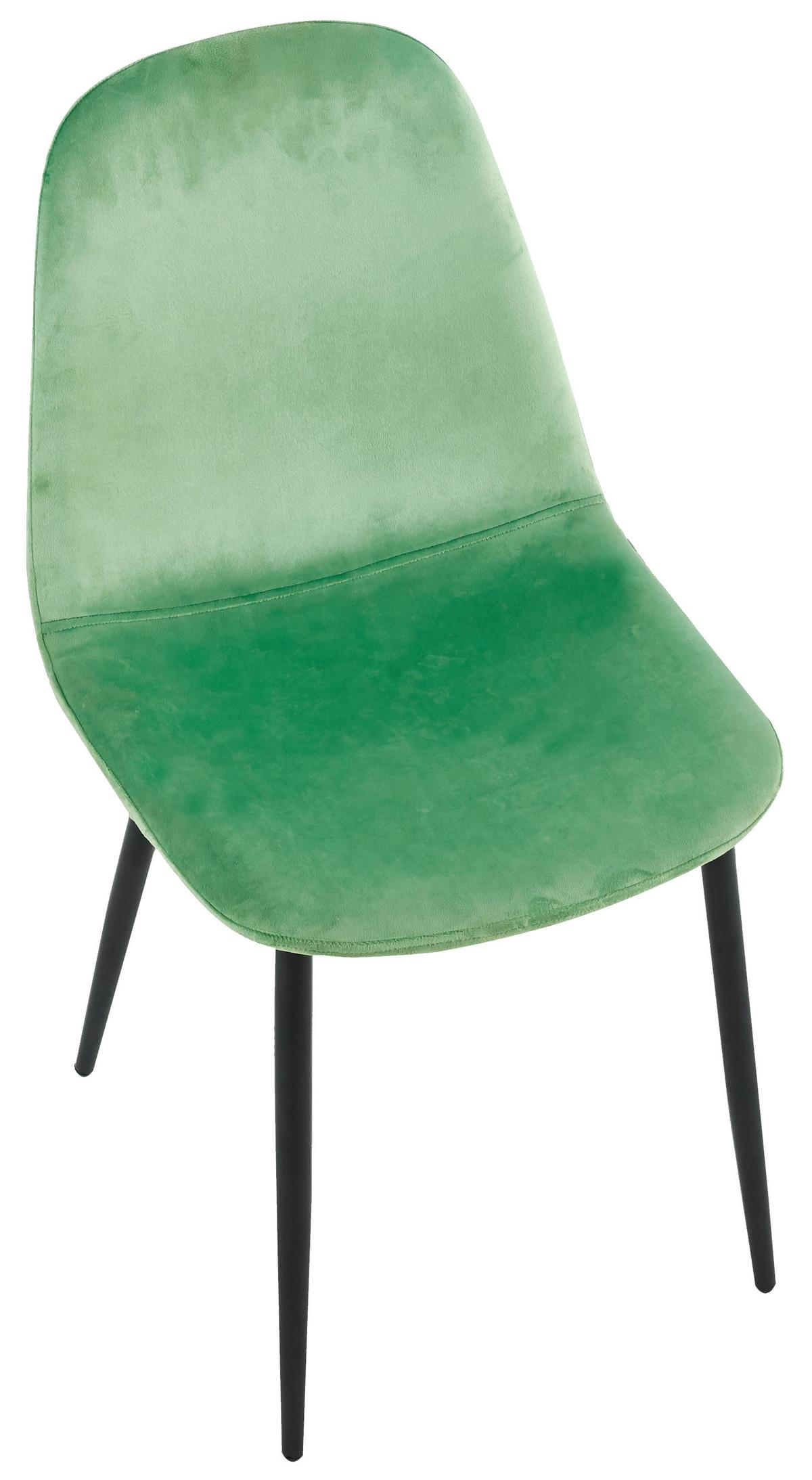 Stuhl Fiolo Mintgrün B: 41 cm - Schwarz/Mintgrün, Design, Holzwerkstoff/Metall (41/83/44cm) - MID.YOU