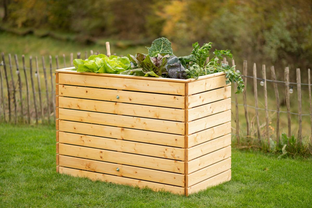 Hochbeet Echtholz Fichte 70x90x130 Cm  Fichtefarben - Fichtefarben, Basics, Holz (70/90/130cm)