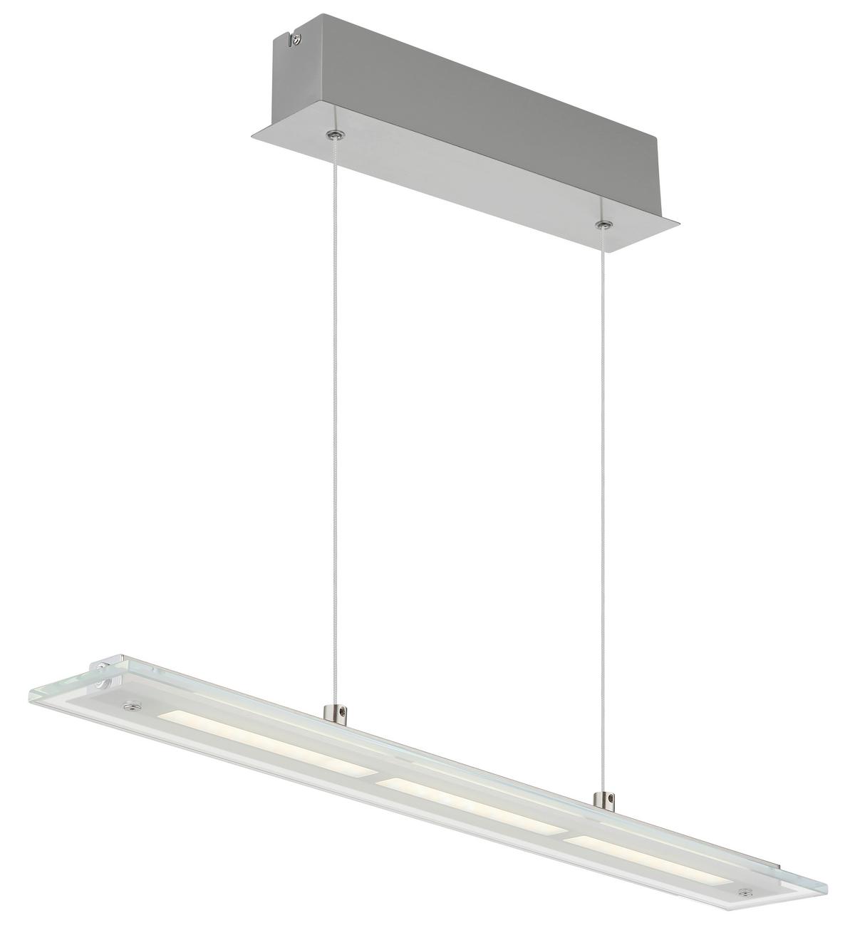 LED-HÄNGELEUCHTE Memory-Funktion - Klar/Nickelfarben, Design, Glas/Metall (64/9/150cm) - Globo