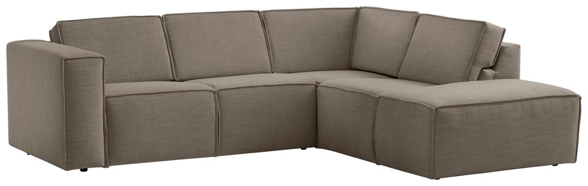 Ecksofa Dice Taupe/grau - Taupe/Schwarz, MODERN, Textil (255/220cm) - MID.YOU