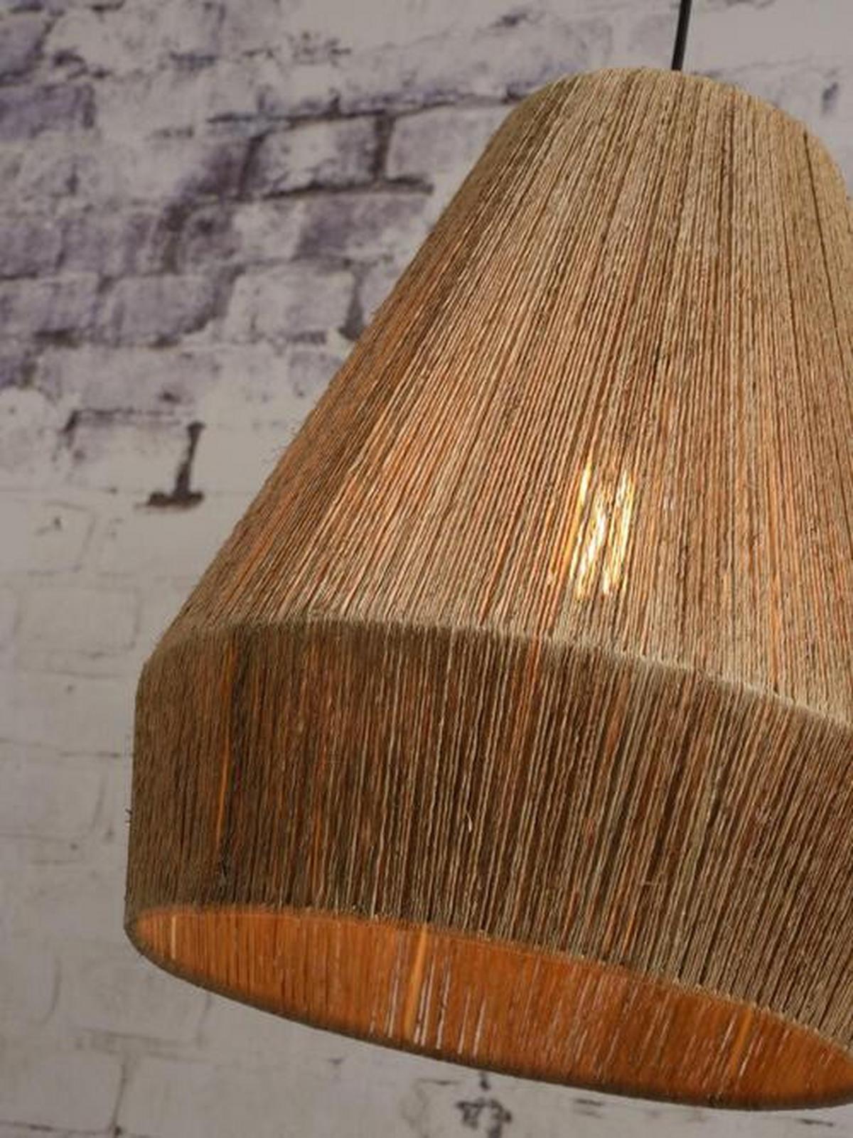 Hängeleuchte Iguazu H: 47 Cm 1-Flammig Höhenverstellbar - Hellbraun/Schwarz, Natur, Naturmaterialien/Kunststoff (40/47cm) - Good & Mojo