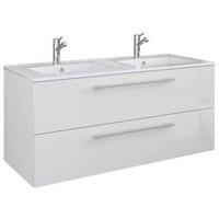 Hängendes Waschbecken Mit Unterschrank B: 111 Cm Weiß - Weiß, MODERN, Keramik/Holzwerkstoff (111cm) - MID.YOU