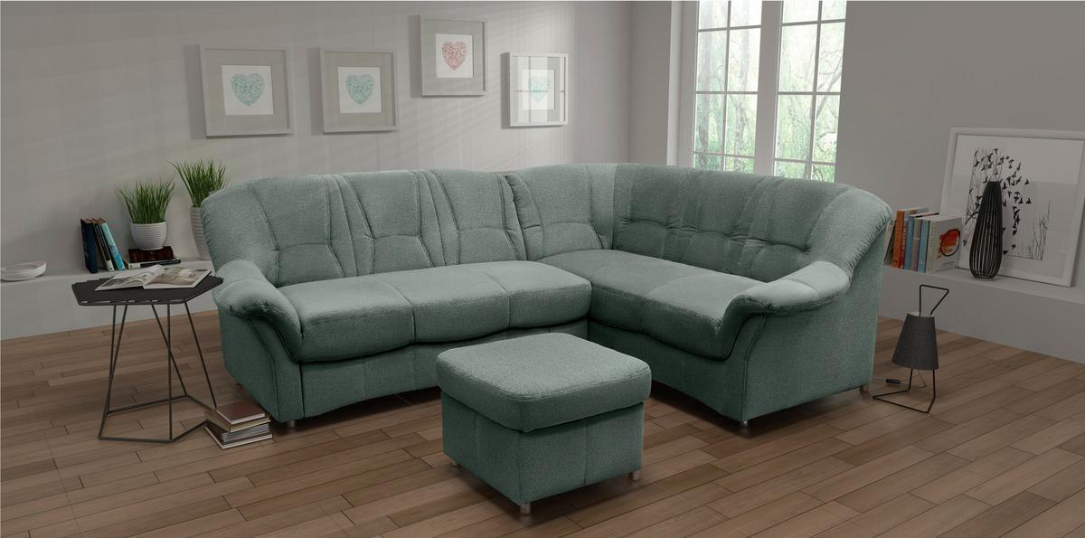 Polsterhocker Papenburg Hellblau Webstoff H: 40 Cm - Schwarz/Hellblau, KONVENTIONELL, Textil (60/40/60cm) - MID.YOU