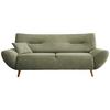 3-Sitzer-Sofa Drago Grün Zierkissen - Wildeiche/Grün, MODERN, Holz/Textil (205/81/90cm) - MID.YOU