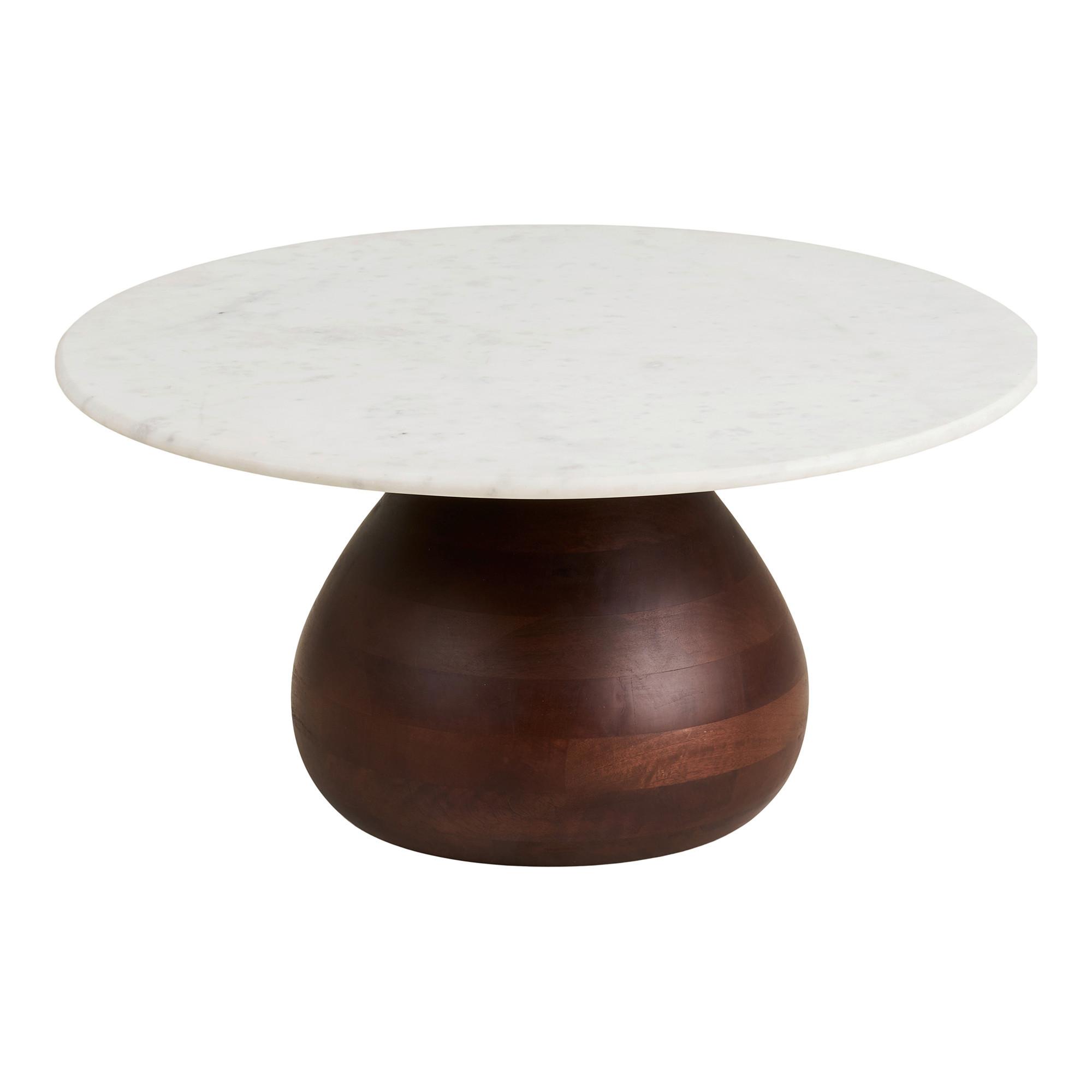 Couchtisch Heide Weiß/Dunkelbraun B: 70cm - Dunkelbraun/Weiß, Design, Holz/Stein (70/70/35cm) - MID.YOU
