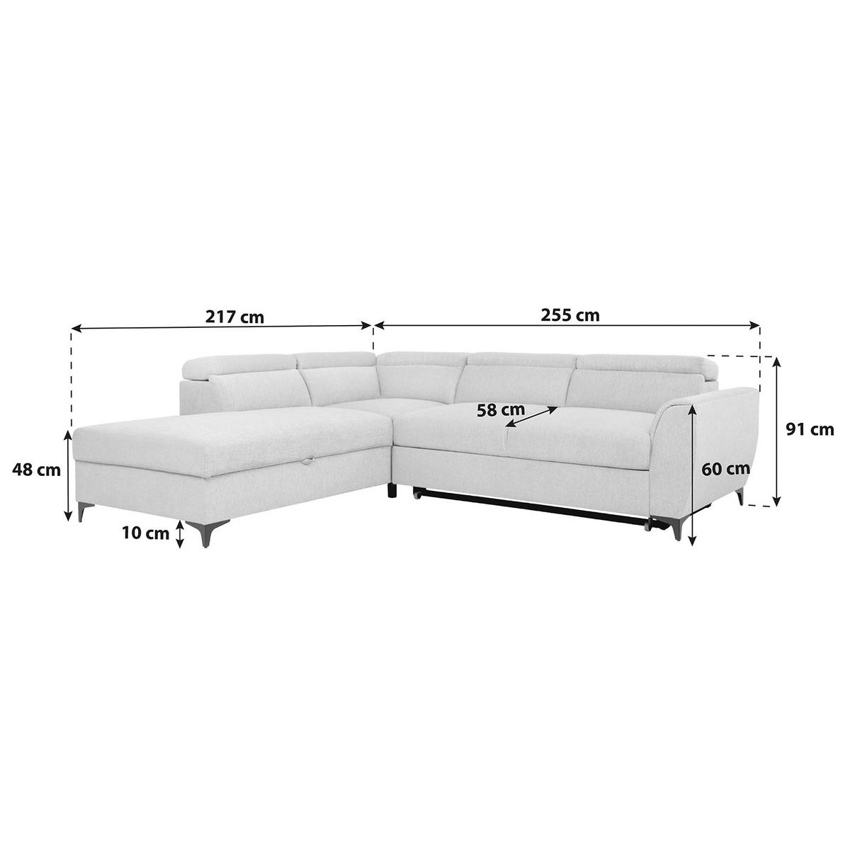 Ecksofa Lapis Dunkelbraun S: 217/255 Cm - Dunkelbraun/Schwarz, KONVENTIONELL, Textil (217/255cm) - MID.YOU
