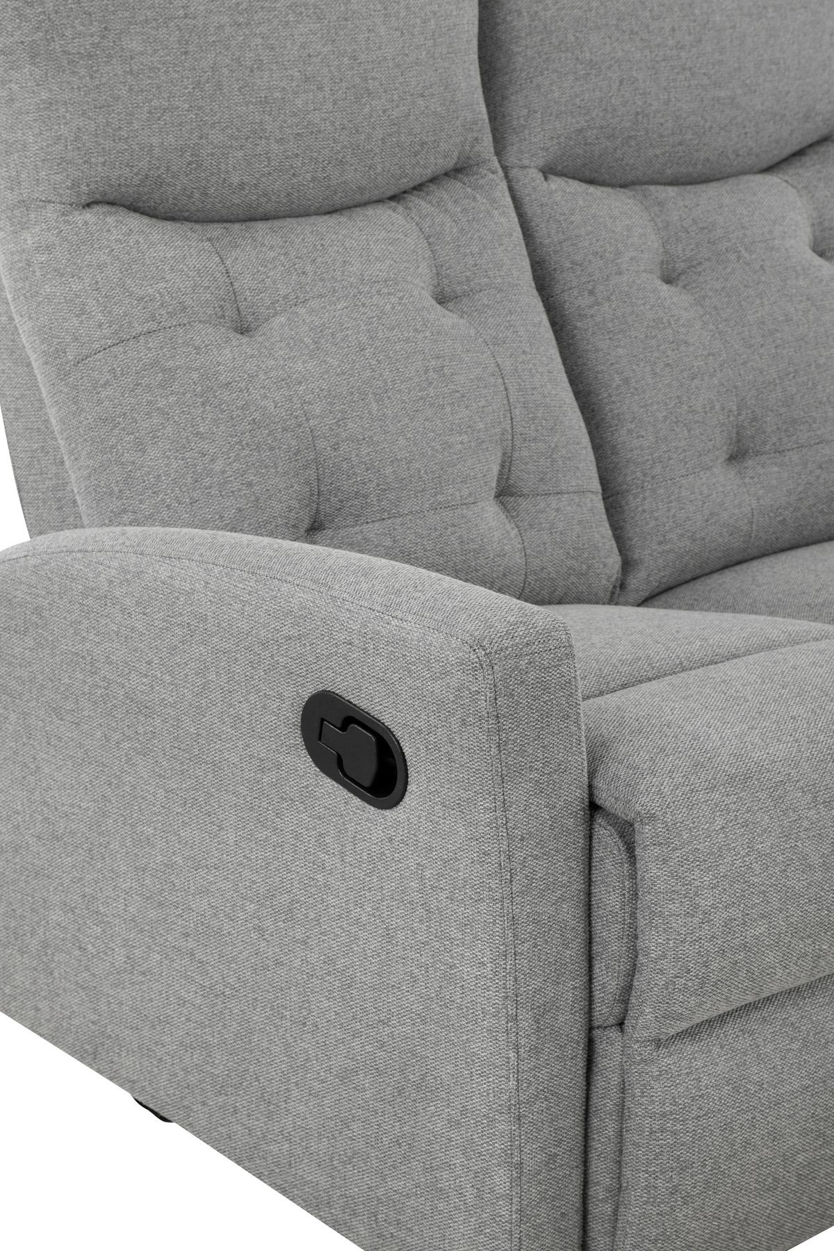 Sitzgarnitur 3-tlg. Nuvia Mit Relaxfunktion Grau - Schwarz/Grau, Design, Textil - Livetastic