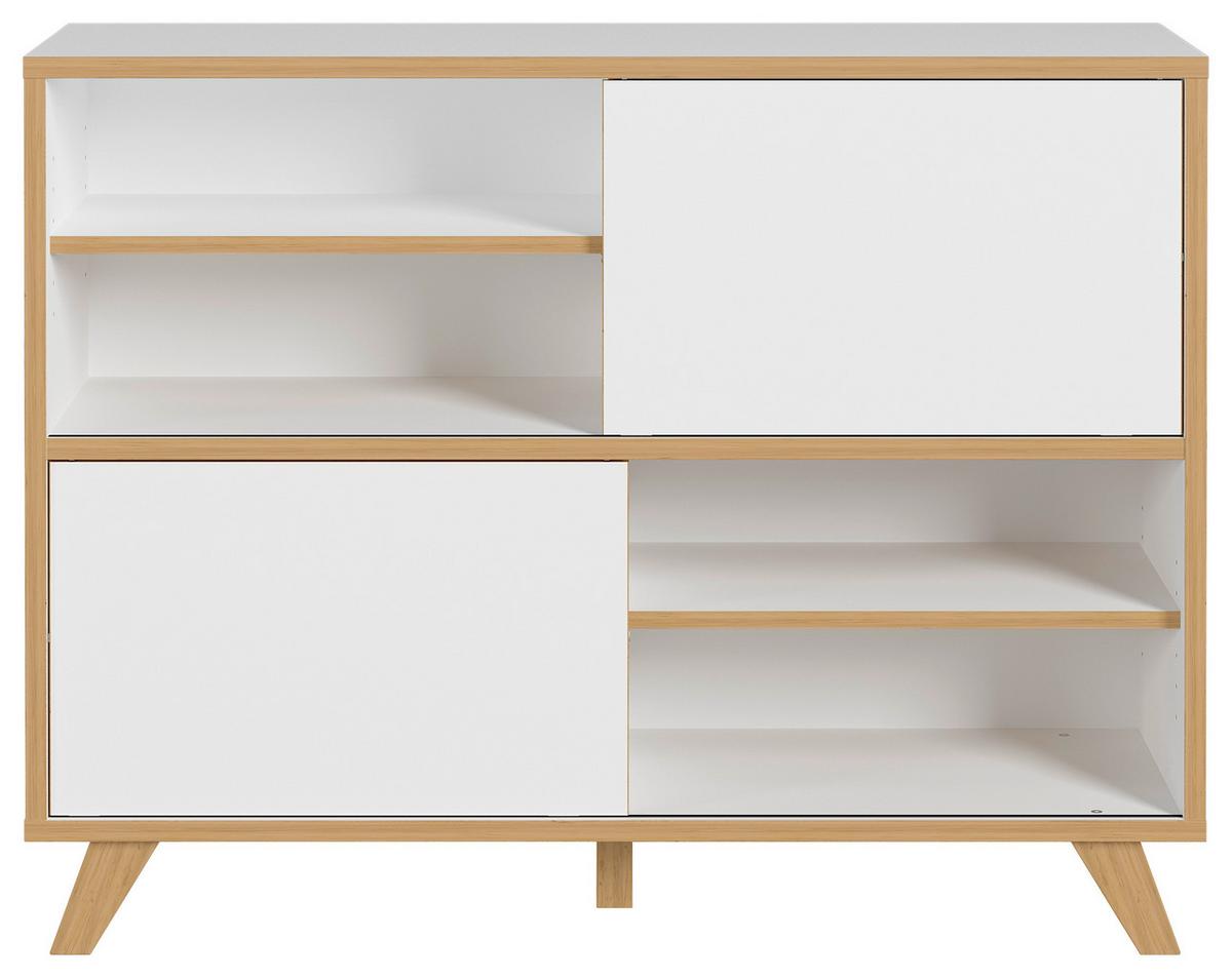 Aktenregal Gw-helsinki Weiß/eiche Dekor B: 120 Cm - Eichefarben/Weiß, KONVENTIONELL, Holzwerkstoff (120/92/40cm) - Germania