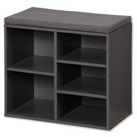 Schuhschrank Grau B: 29,5 Cm Textil/holz Mit Sitzkissen - Grau, Basics, Holzwerkstoff/Textil (29,50/48/51,50cm) - Kesper