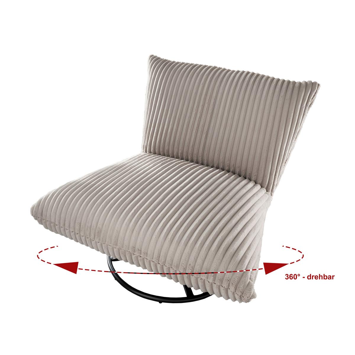 Relaxsessel Cremona Cappuccino B: 100 Cm - Schwarz/Cappuccino, Design, Textil (100/78/96cm) - Livetastic