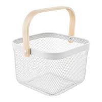 Univerzálny košík BETTY - biela, Modern, kov/drevo (26.8/25.5/17.5cm) - Mömax