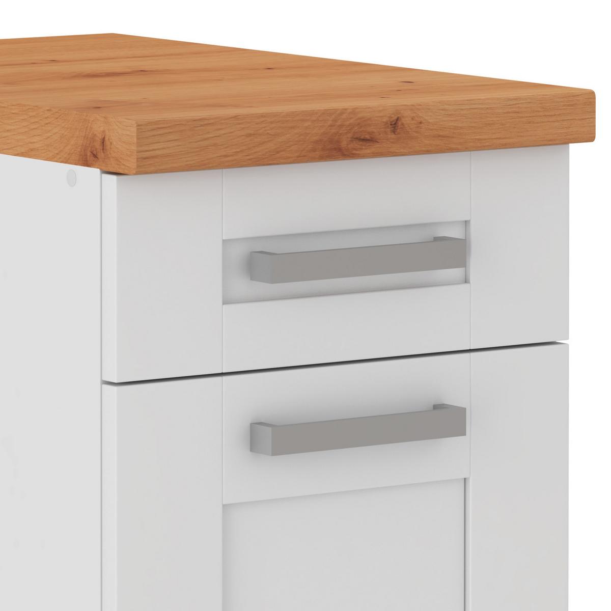 Küchenunterschrank Luisa B: 40 Cm Weiß Mit Lade - Weiß/Eiche Artisan, ROMANTIK / LANDHAUS, Holzwerkstoff (40/86/60cm) - Ondega