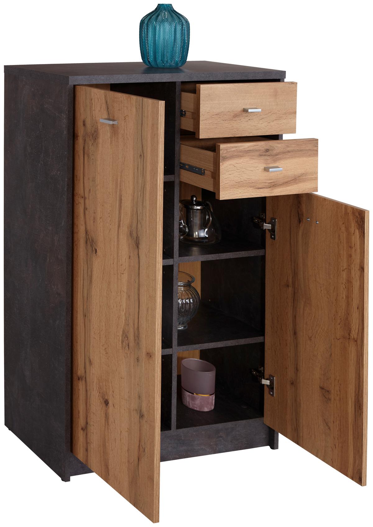 Komód 4-You 74/112 Cm - tölgyfa színű, Modern, faalapú anyag (74/111,4/34,6cm)