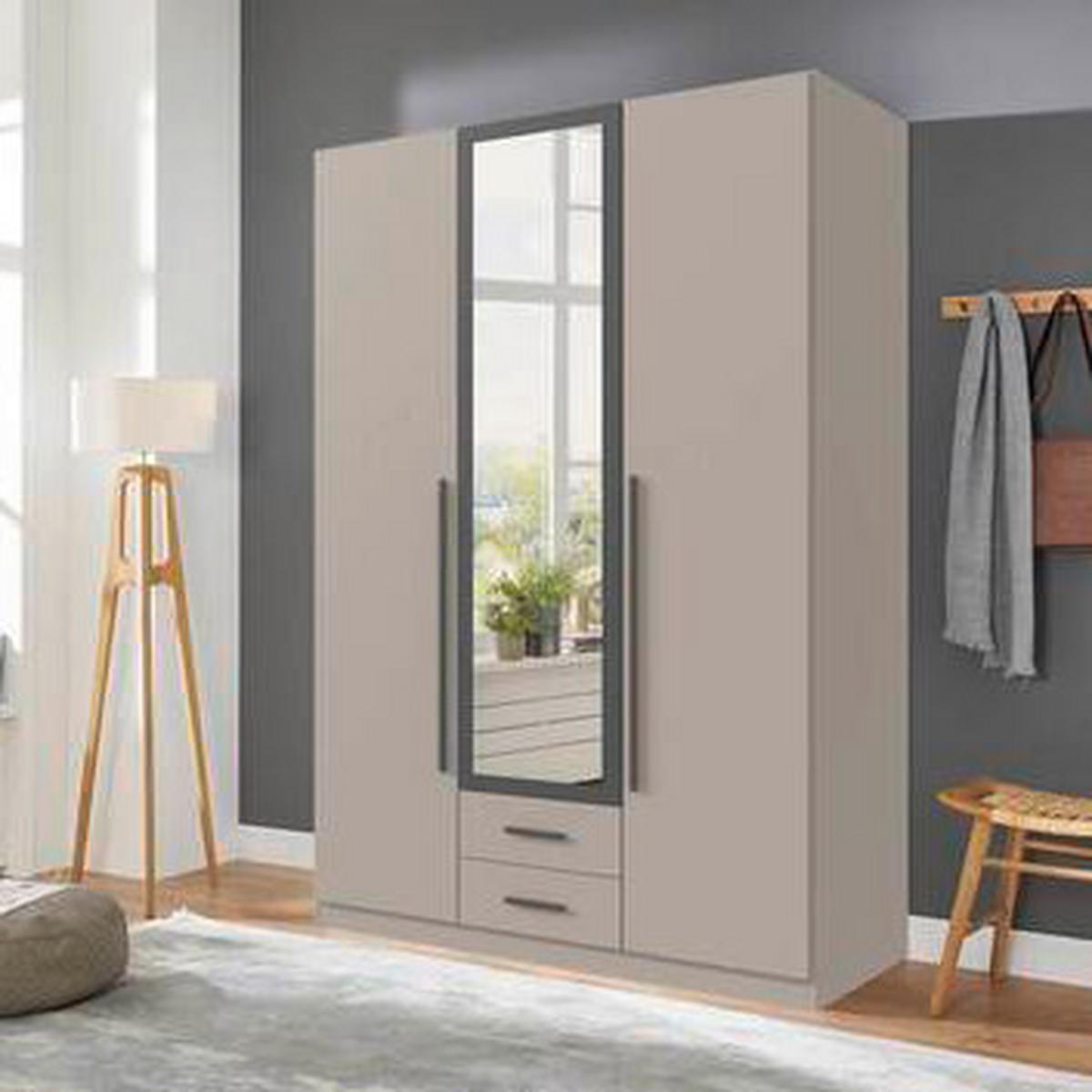 Šatní skříň MARBURG, šířka 135 cm - šedá/barvy grafitu, Konvenční, kompozitní dřevo/sklo (135/199/58cm) - Mömax