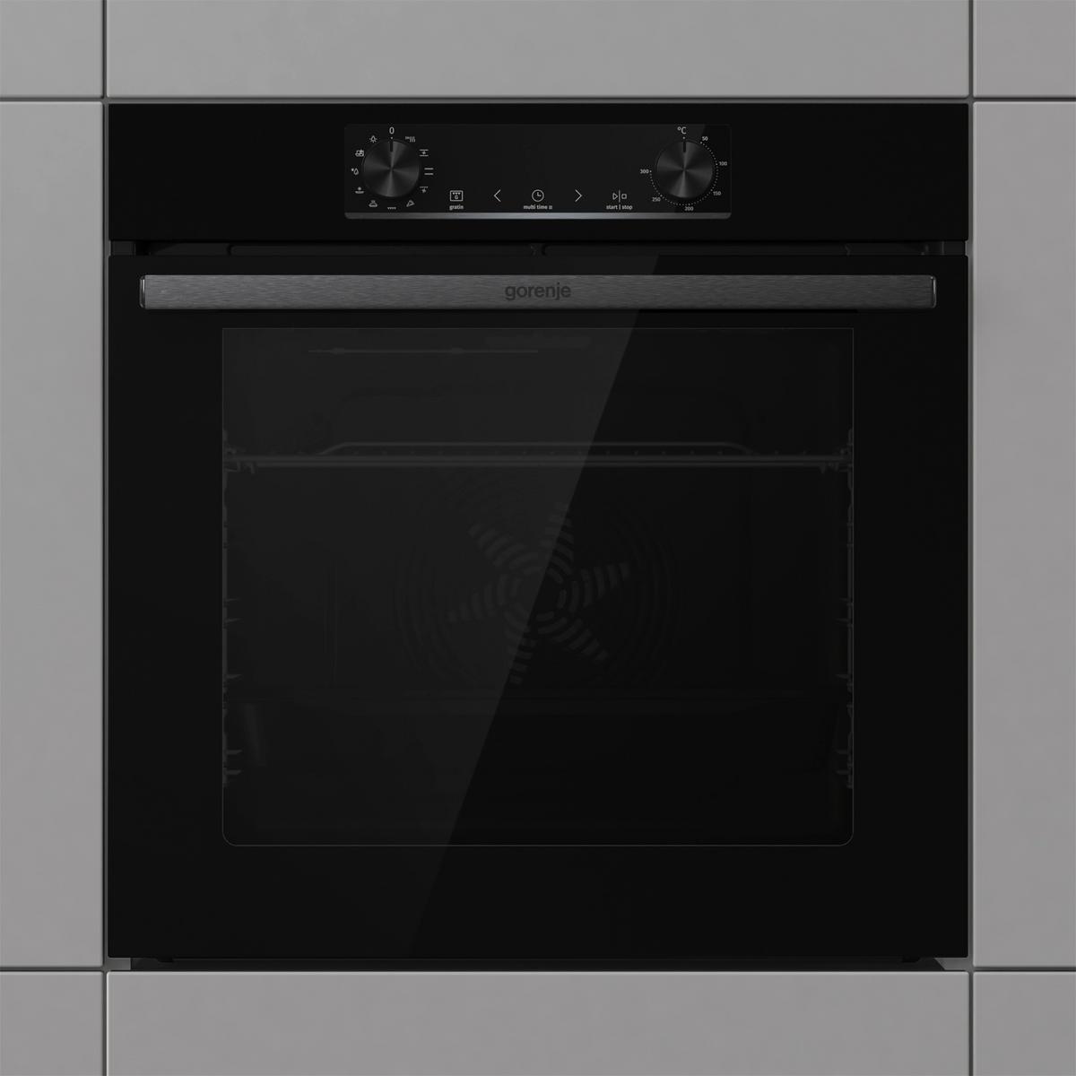 Backofenset Jump Set Aqua Schwarz B:59,5cm - Schwarz, Glas/Metall (59,5/59,5/56,4cm) - Gorenje
