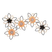 Wanddeko Flow Braun, Schwarz  B: 35 cm - Schwarz/Braun, Basics, Holzwerkstoff/Metall (35/60/40cm)