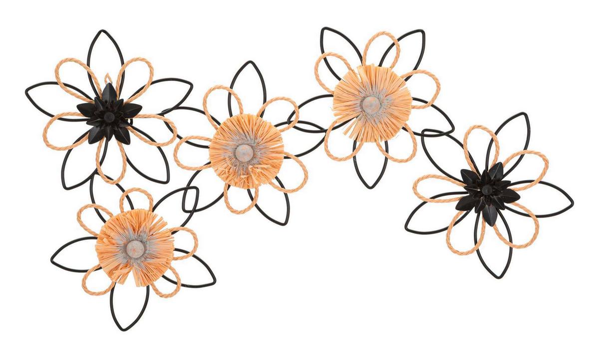 Wanddeko Flow Braun, Schwarz  B: 35 cm - Schwarz/Braun, Basics, Holzwerkstoff/Metall (35/60/40cm)