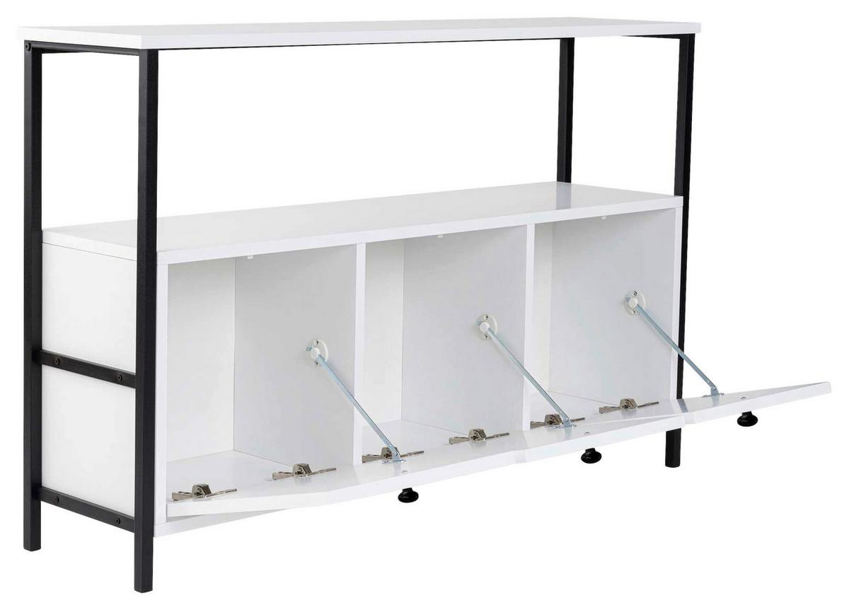 KOMMODE Schwarz/Weiß B: 120cm - Schwarz/Weiß, MODERN, Holzwerkstoff (120/77/30cm)