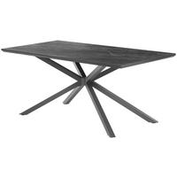 Esstisch James 180 Melamin dunkelgrau, B:180cm - Dunkelgrau/Schwarz, Trend, Holzwerkstoff/Metall (180/90/76cm)