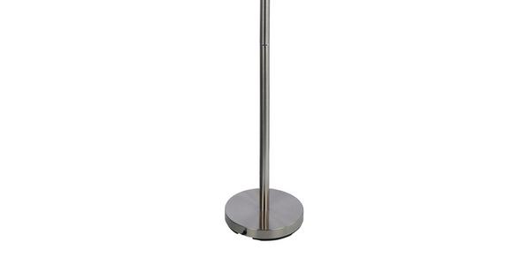 Stehlampe Erol Nickelfarben/weiß Mit Lesearm - Weiß/Nickelfarben, KONVENTIONELL, Glas/Metall (30/178cm) - James Wood