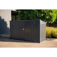 Box na odpadkové koše 240l, kov, 7x3 - tmavě šedá, Basics, kov (235/131/100cm)