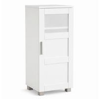 MIDISCHRANK Nilari Weiß B: 38cm - Weiß/Grau, Trend, Glas/Holzwerkstoff (38/70/28cm) - MID.YOU