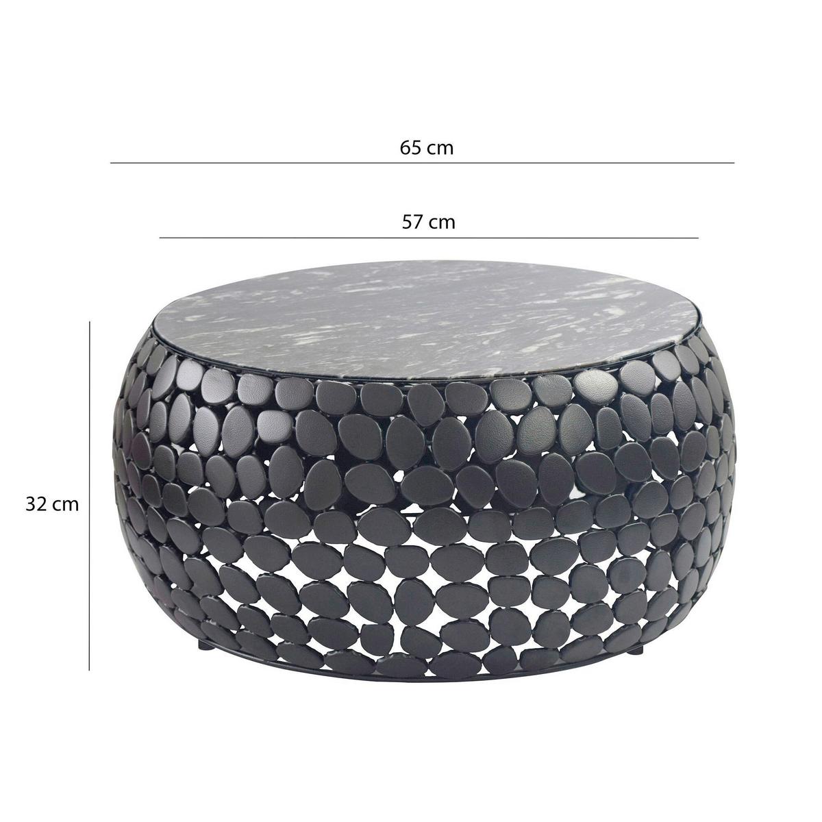 KONFERENČNÝ STOLÍK WL7.358 - čierna, Design, kov/kameň (65/65/32cm) - MID.YOU