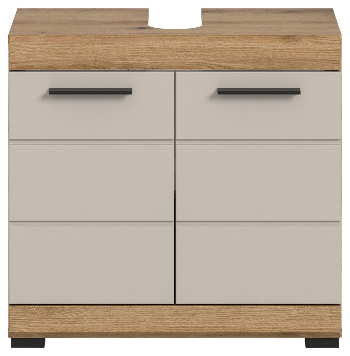 Waschbeckenunterschrank Scout Kaschmir/Naturfarben B: 60 cm - Kaschmir/Schwarz, MODERN, Holzwerkstoff (60/56/34cm) - MID.YOU