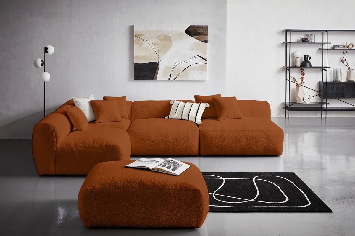 Ecksofa Bloom - Rostfarben, Trend, Textil (235/315cm) - Livetastic
