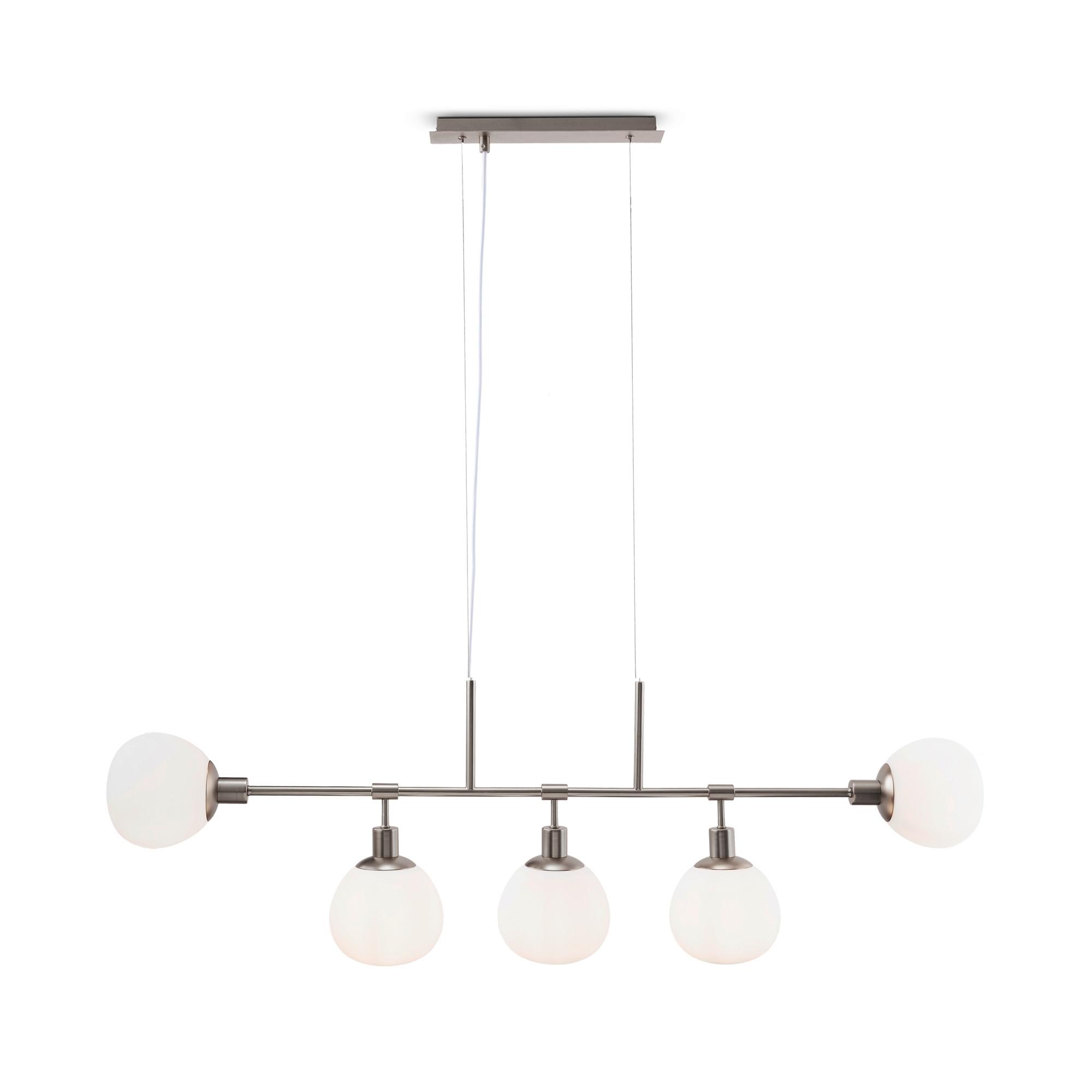Pendelleuchte Erich - Weiß/Nickelfarben, Trend, Glas/Metall (120/15/37.3cm) - MAYTONI