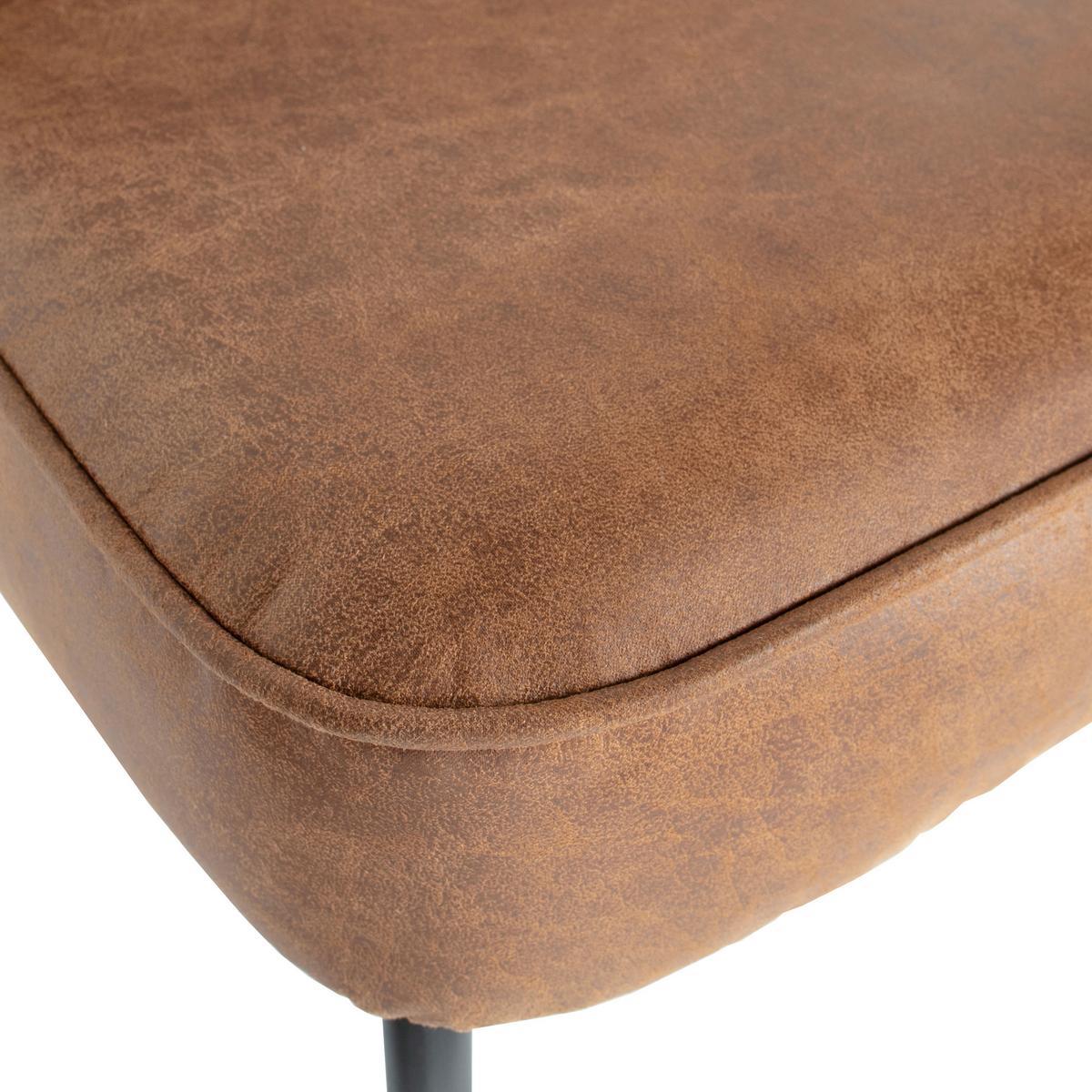 Stuhl-Set Vogue Cognac B: 50cm - Cognac/Schwarz, MODERN, Leder/Textil (50/83/57cm) - Livetastic