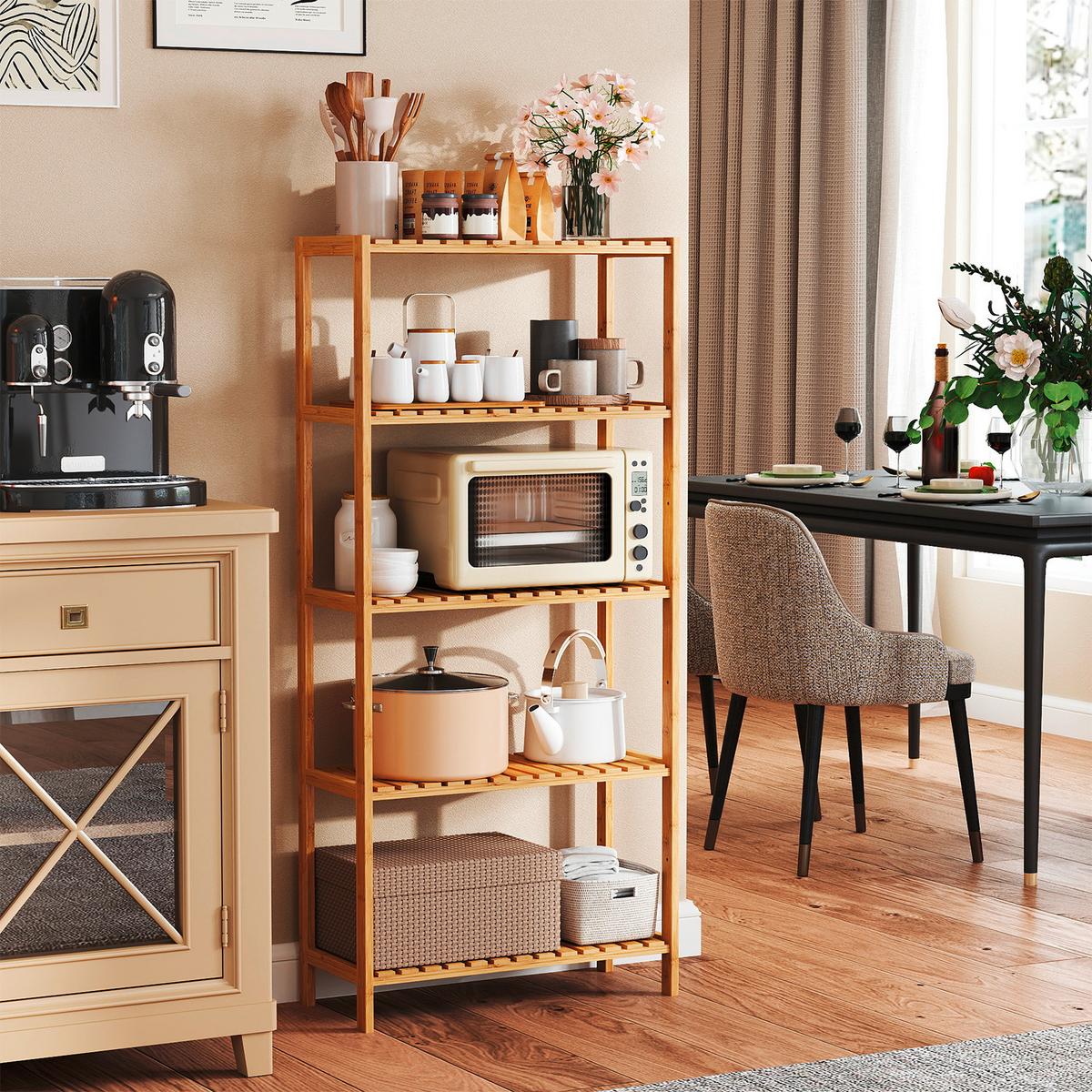 Badezimmerregal Naturfarben B: 60 cm - Naturfarben, Basics, Holz (60/130/26cm)