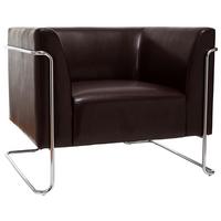 Designsessel Curacao Dunkelbraun - Chromfarben/Dunkelbraun, MODERN, Textil (88/74/74cm) - MID.YOU